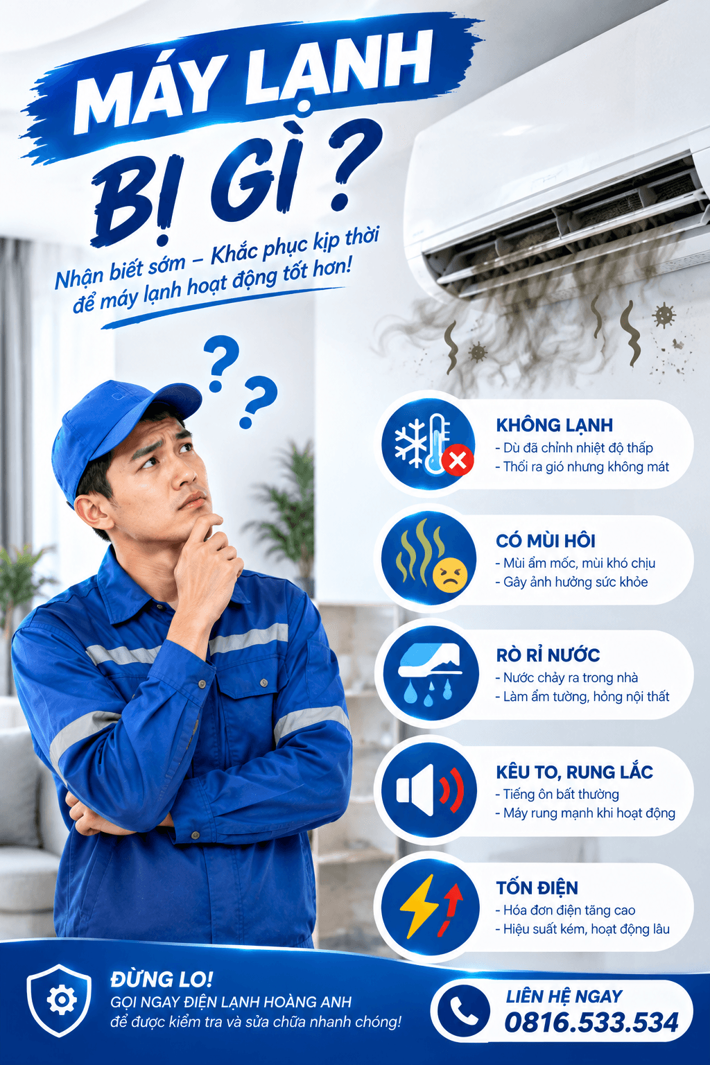 Máy lạnh nhà bạn đang bị gì?