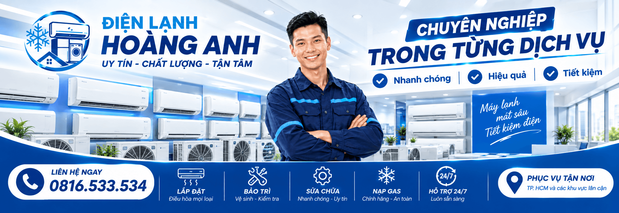 Điện Lạnh Hoàng Anh – vệ sinh máy lạnh tại nhà TP.HCM, hotline 0816.533.534